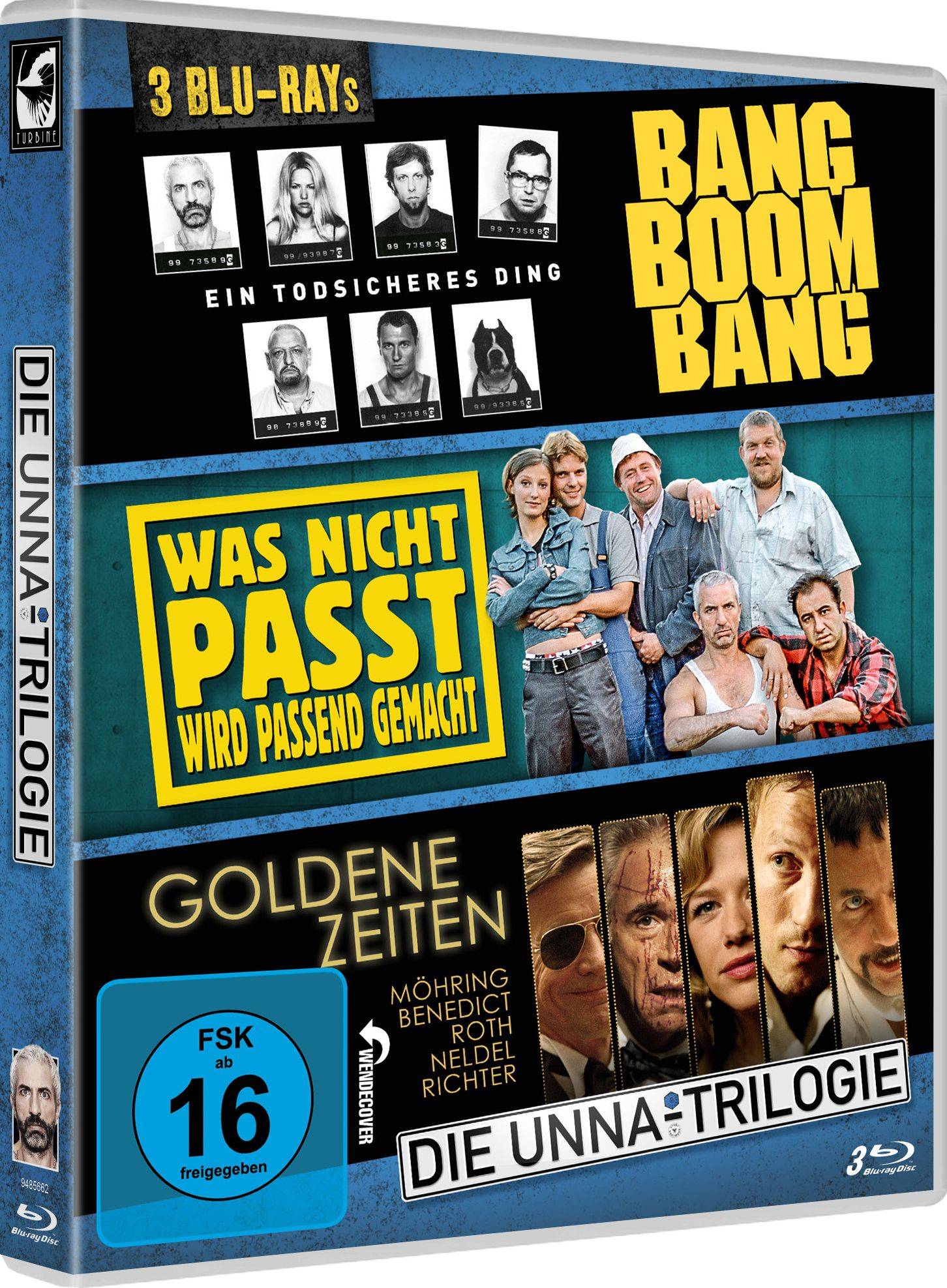 3 Filme, 3 Blu-ray: Bang Boom Bang, Was nicht passt, Goldene Zeiten (Die Unna-Triloige)