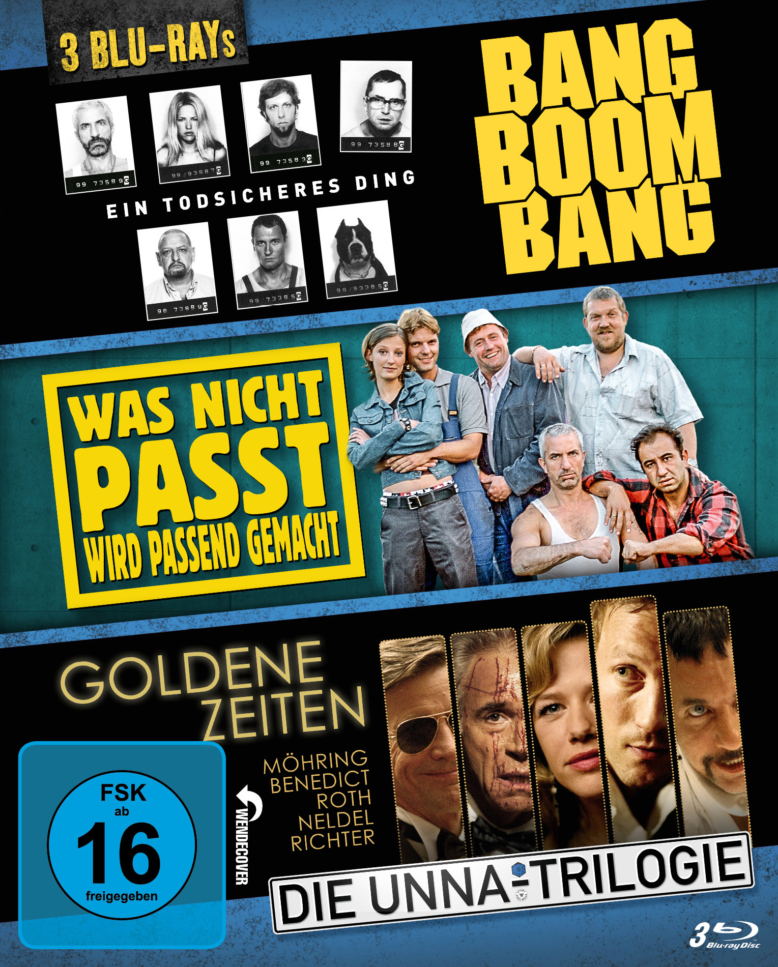 3 Filme, 3 Blu-ray: Bang Boom Bang, Was nicht passt, Goldene Zeiten (Die Unna-Triloige)