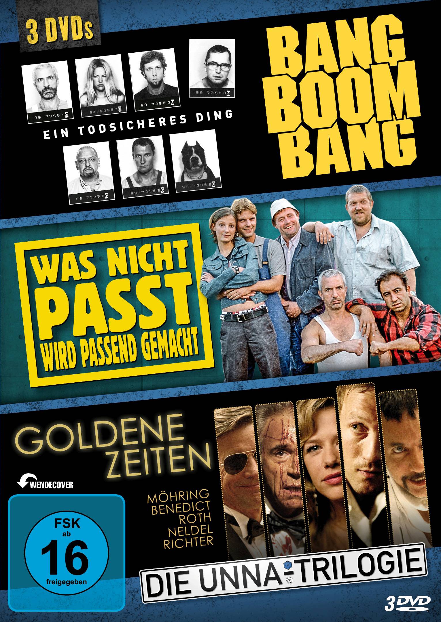3 Filme, 3 DVD: Bang Boom Bang, Was nicht passt, Goldene Zeiten (Die Unna-Trilogie)