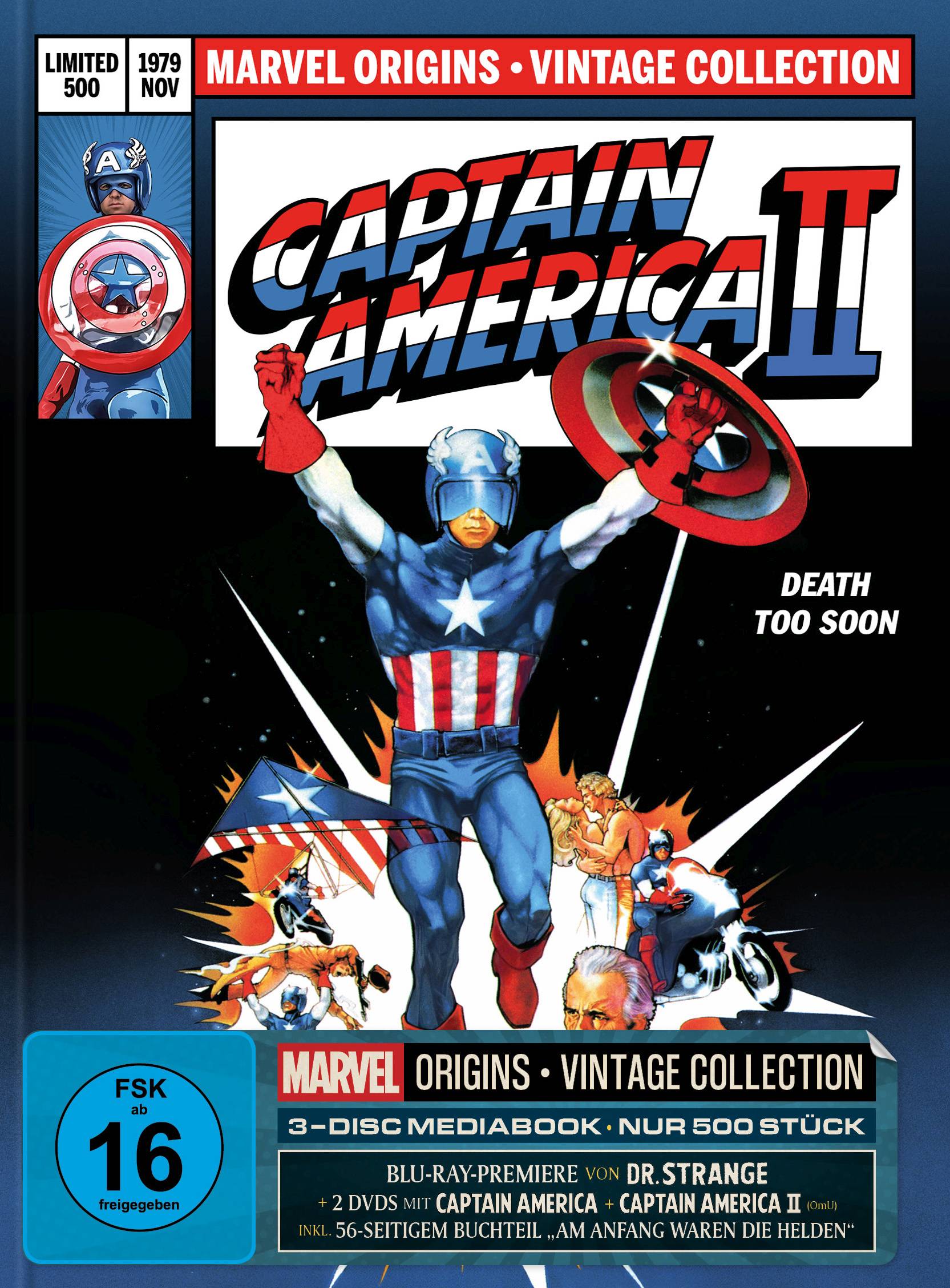 Marvel Origins | Captain America I+II + Dr. Strange | Mediabook (BD + 2x DVD) Cover C - 500 Stück