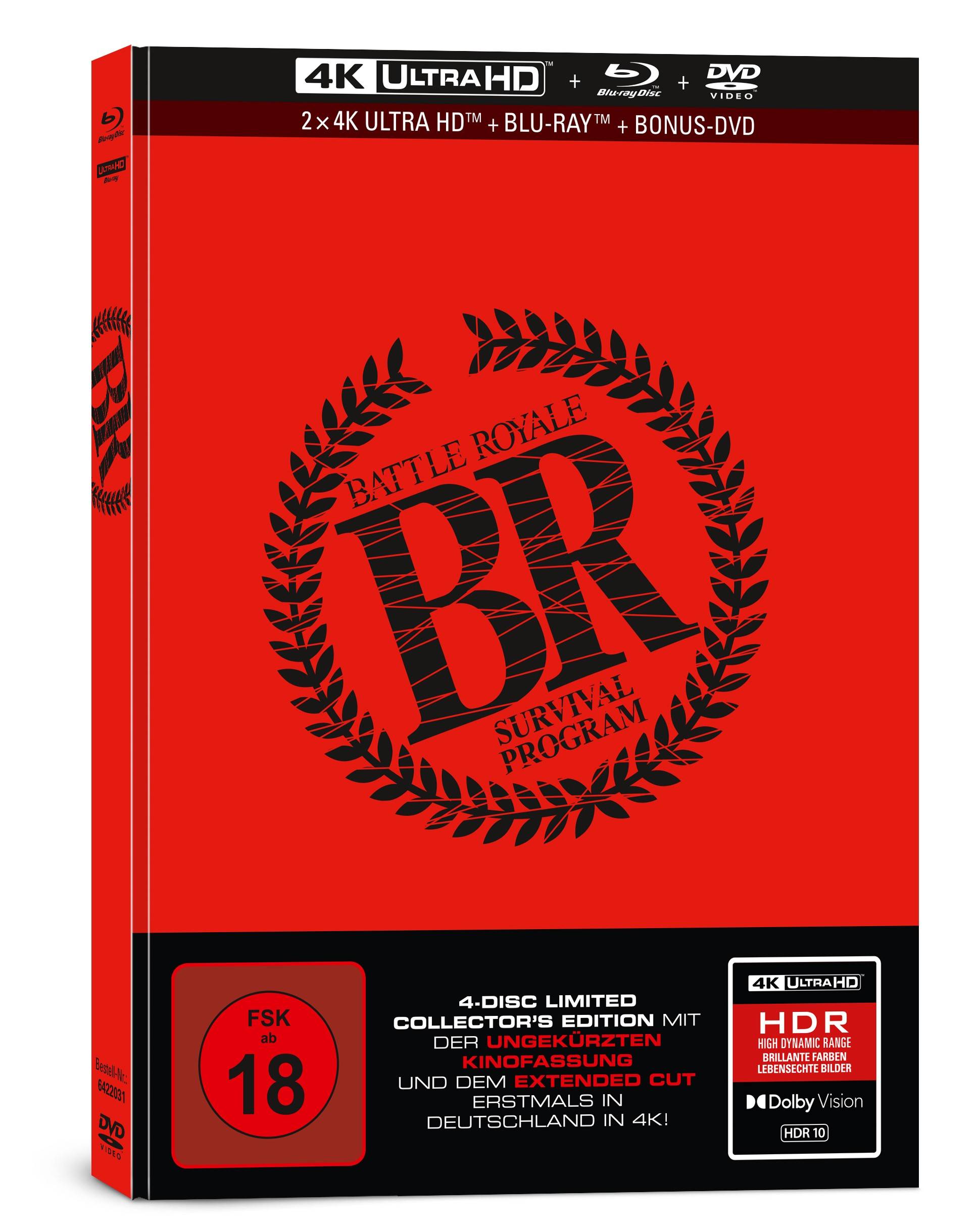 Battle Royale - 4-Disc Limited Collector's Edition Im Mediabook (2 X UHD-Blu-Ray + Blu-Ray + Dvd)