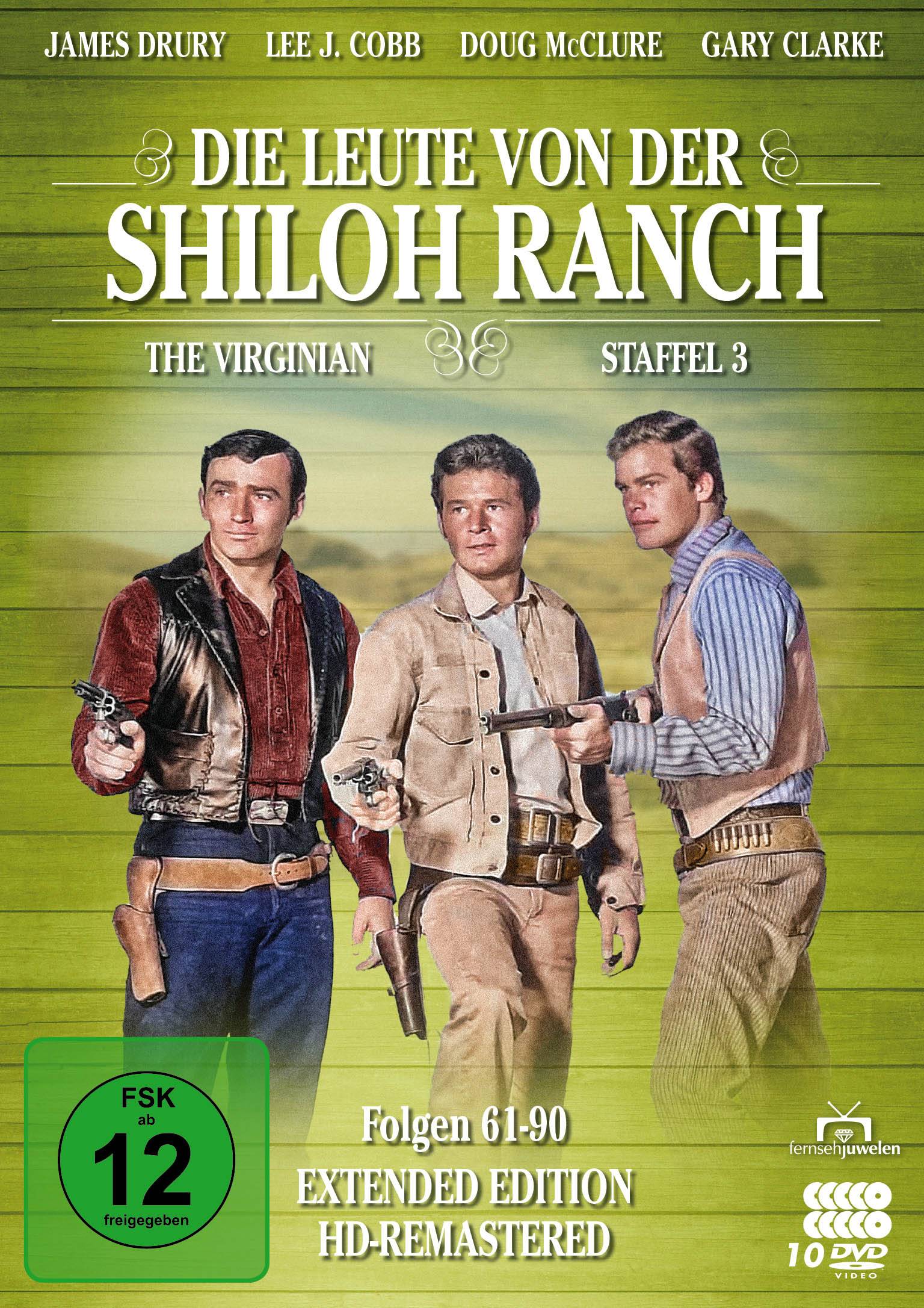 Die Leute von der Shiloh Ranch - Staffel 3 (HD-Remastered) (The Virginian: Extended Edition) (10 DVDs)