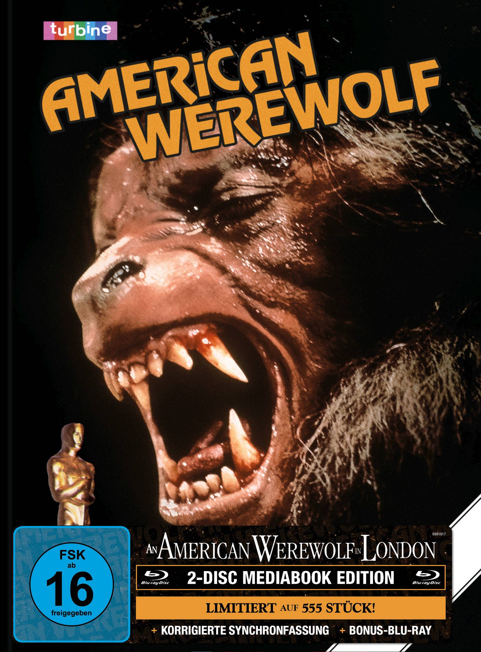AN AMERICAN WEREWOLF IN LONDON 2-Disc-Mediabook (Blu-ray + Bonus-Blu-ray) (GER-VHS-Cover) - 555 Stk